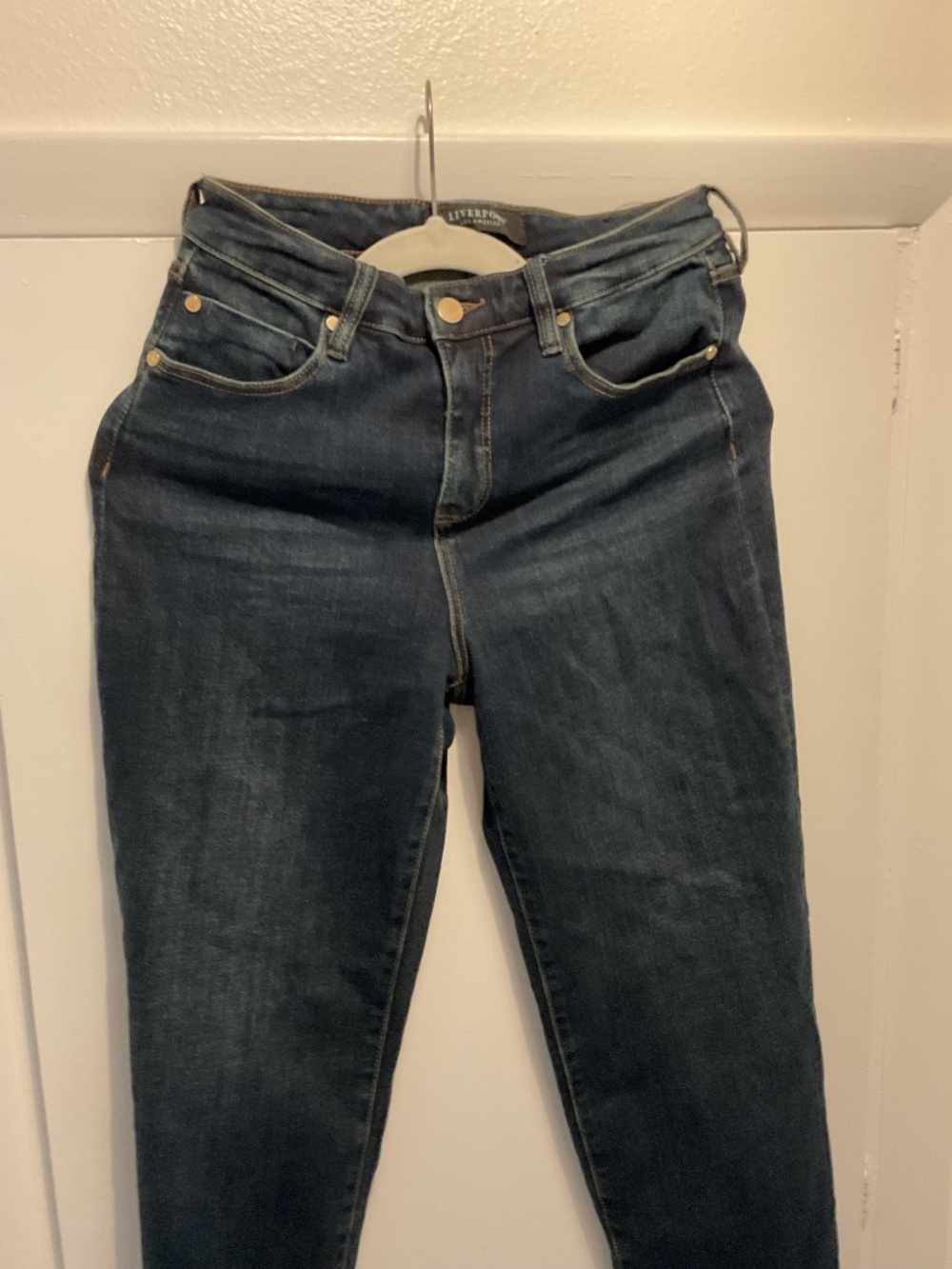 Liverpool Los Angeles Dark Denim Crop Jeans, Size 2 - Picture 3 of 4